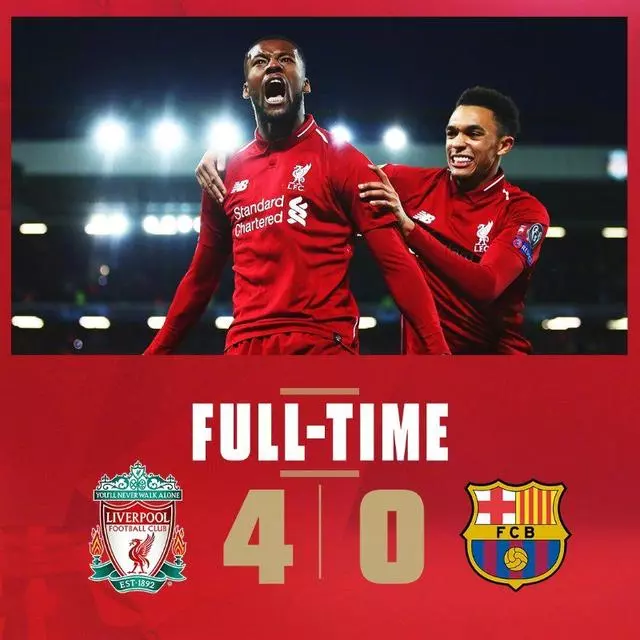  利物浦让二追三惊天逆转，萨拉赫加时绝杀晋级  